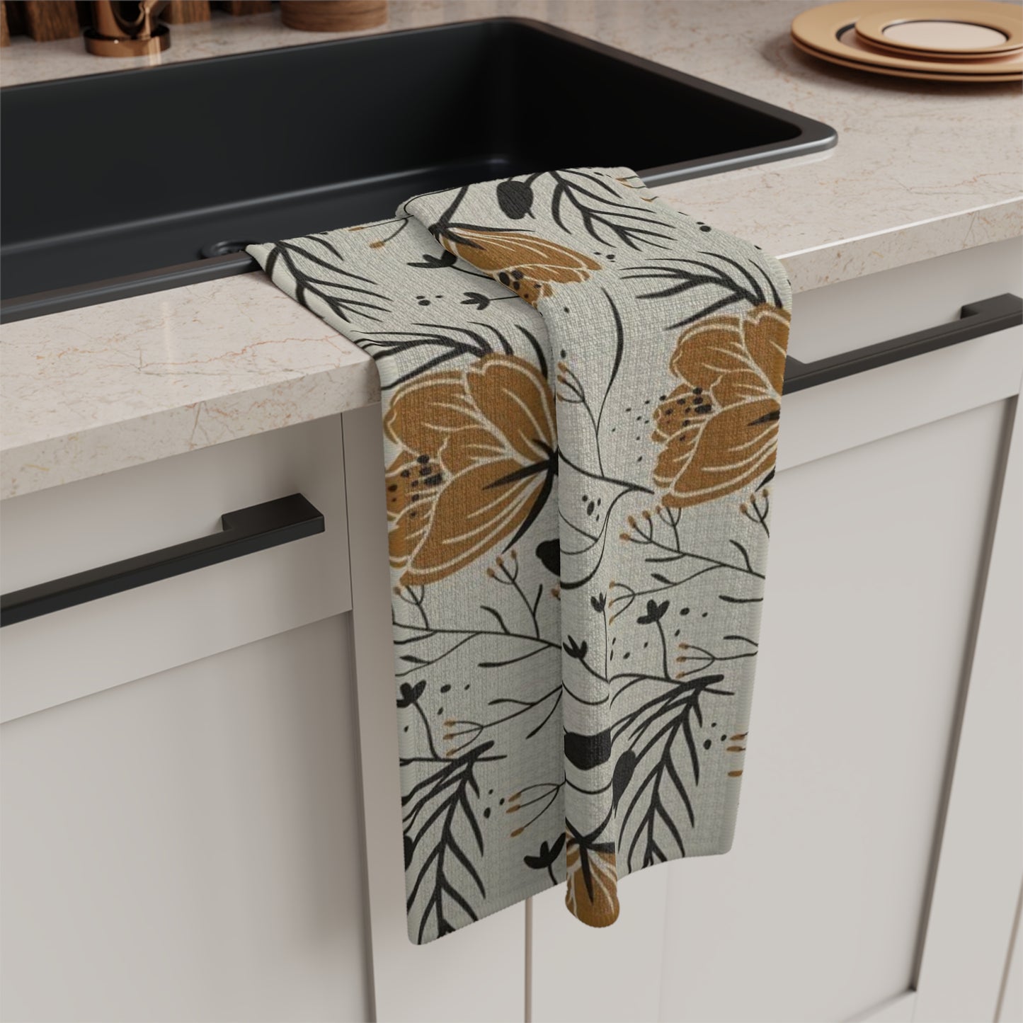 Botanical Bloom Floral Microfiber Tea Towel
