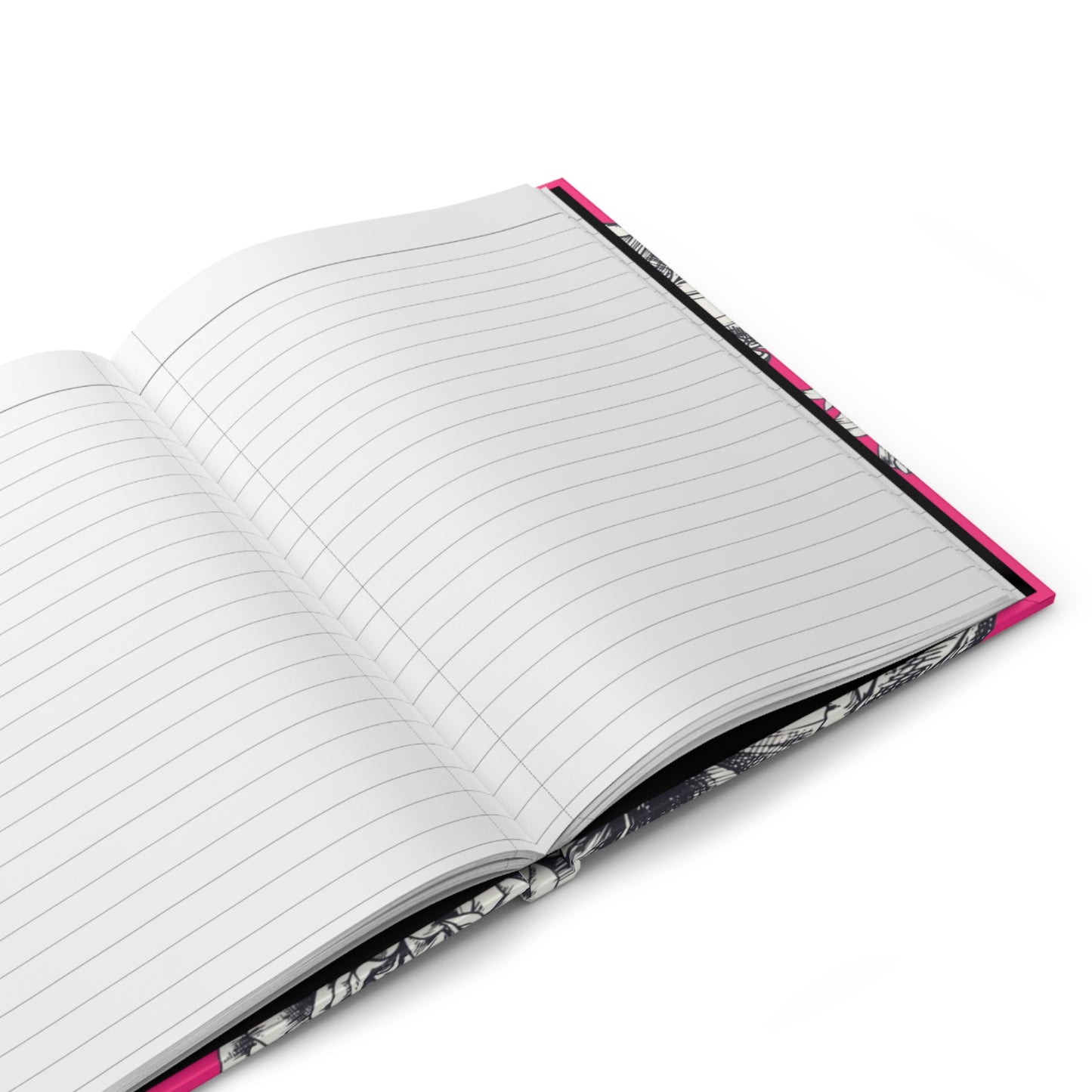 Hot Pink Floral Journal | Bold Aesthetic Notebook for Women | Hardcover Lined Diary | Cute Girly Notebook | Self Care Journal Gift for Her