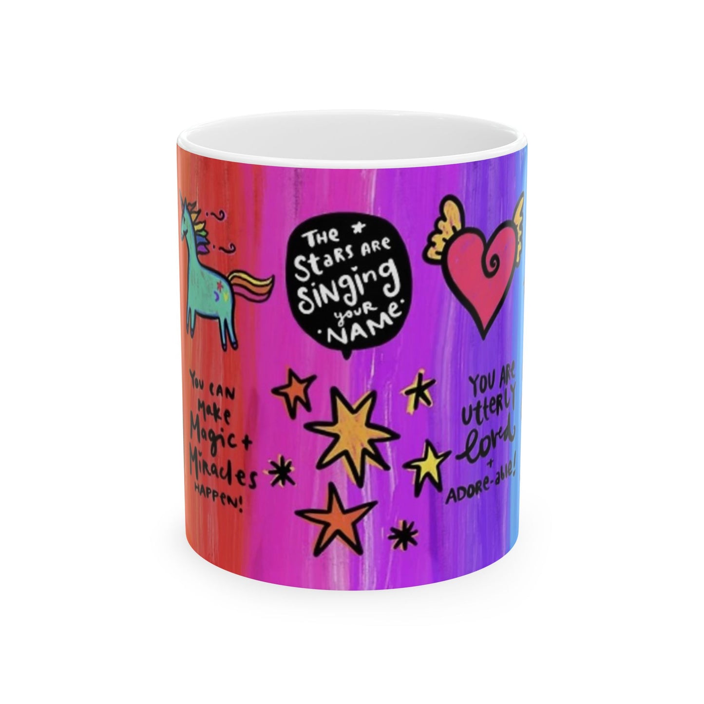 Colorful Affirmation Mug | Positive Quotes Coffee Cup | Self Love Gift | Motivational Rainbow Mug | Mental Health Gift | Cute Inspirational Mug