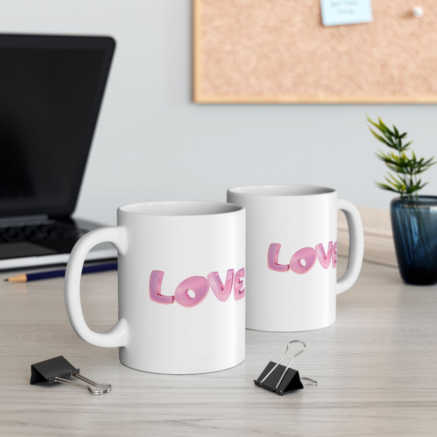 Pink Love Heart Coffee Mug 11oz 15oz