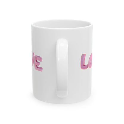 Pink Love Heart Coffee Mug 11oz 15oz