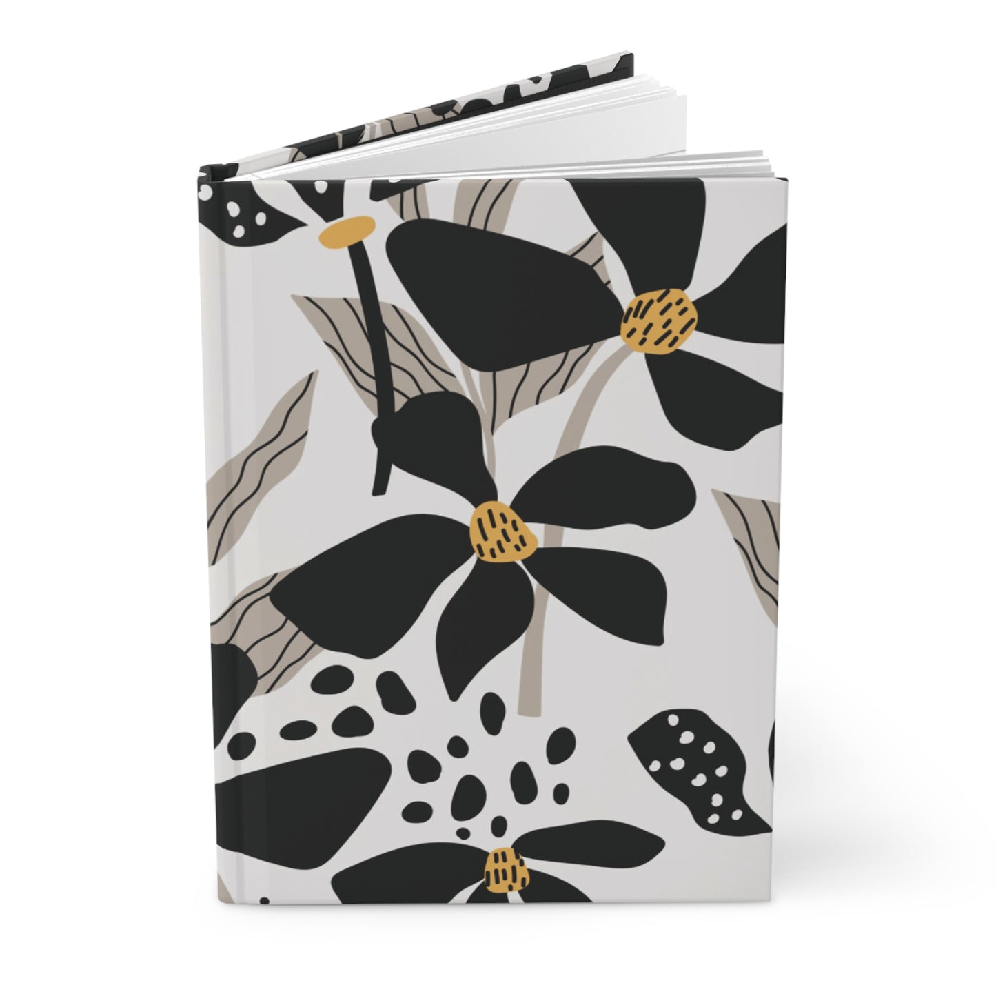 Hardcover Floral Journal Matte finish, modern notebook