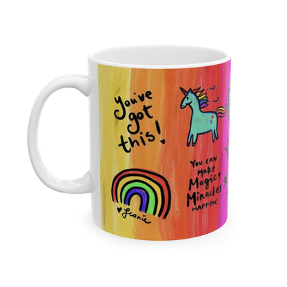 Colorful Affirmation Mug | Positive Quotes Coffee Cup | Self Love Gift | Motivational Rainbow Mug | Mental Health Gift | Cute Inspirational Mug