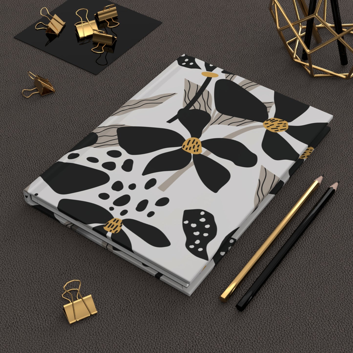 Hardcover Floral Journal Matte finish, modern notebook