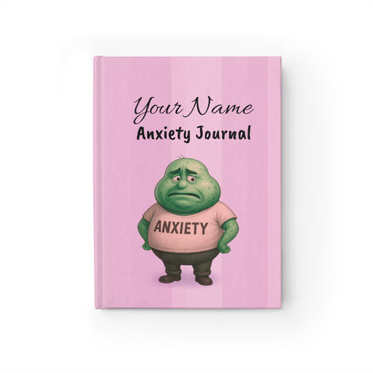 Personalized Pink Anxiety Journal – Ruled Notebook for Stress Relief & Mental Health