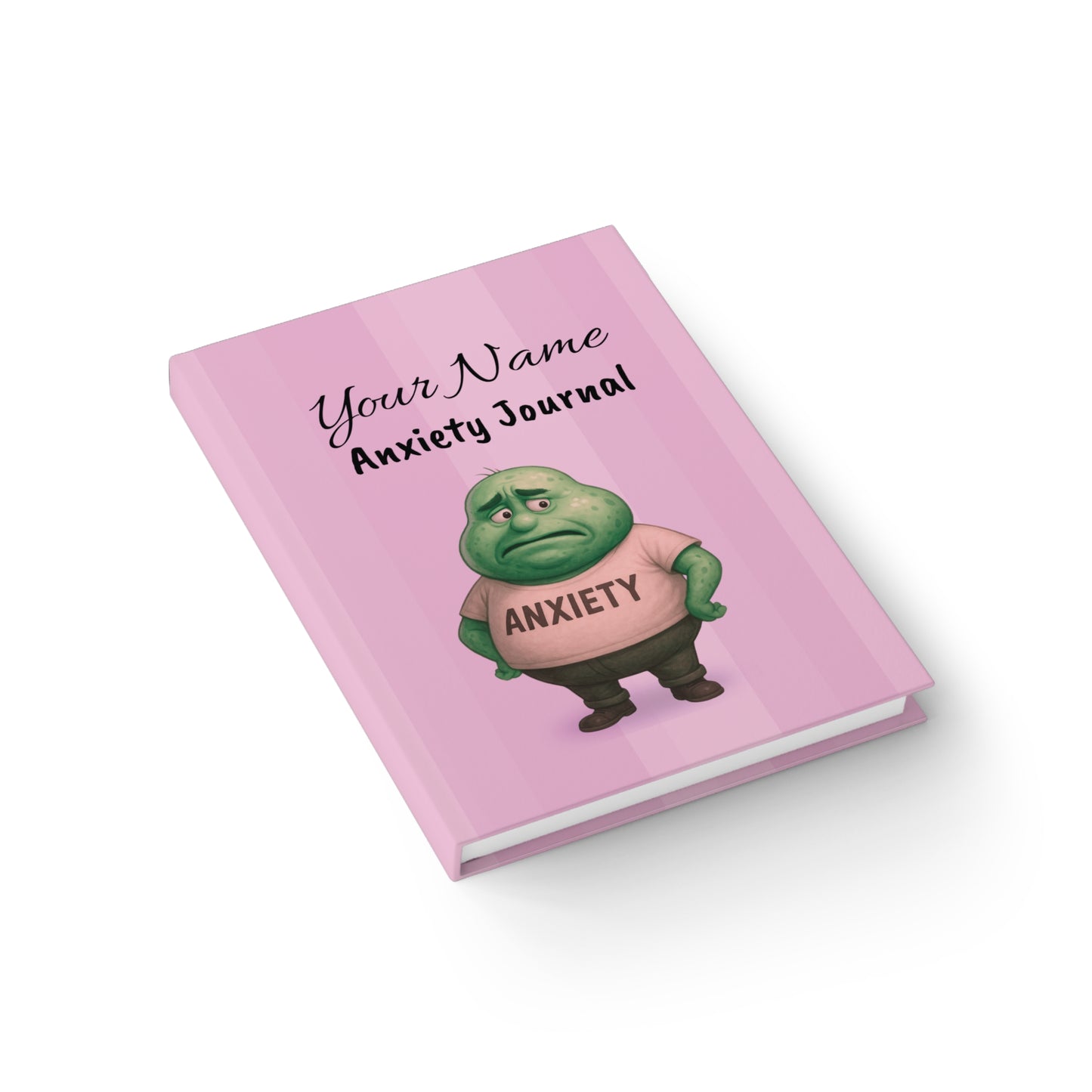 Personalized Pink Anxiety Journal – Ruled Notebook for Stress Relief & Mental Health