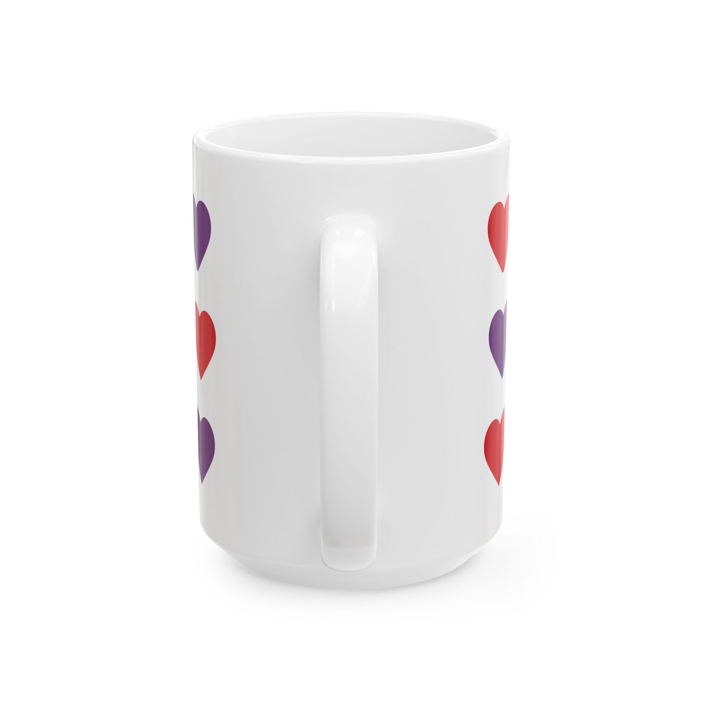 Rainbow Heart Pattern Mug | Ceramic Coffee Cup