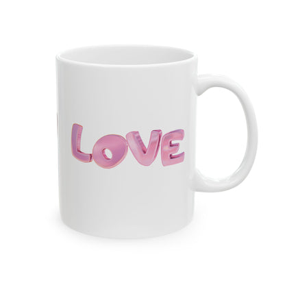 Pink Love Heart Coffee Mug 11oz 15oz