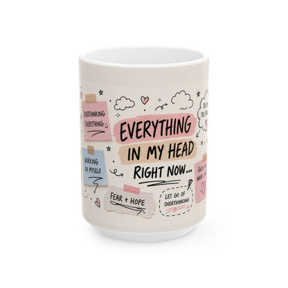 Overthinking Anxiety Mug | Mental Health Gift | Positive Affirmation Mug | Cozy Self Care Gift