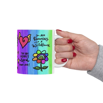 Colorful Affirmation Mug | Positive Quotes Coffee Cup | Self Love Gift | Motivational Rainbow Mug | Mental Health Gift | Cute Inspirational Mug