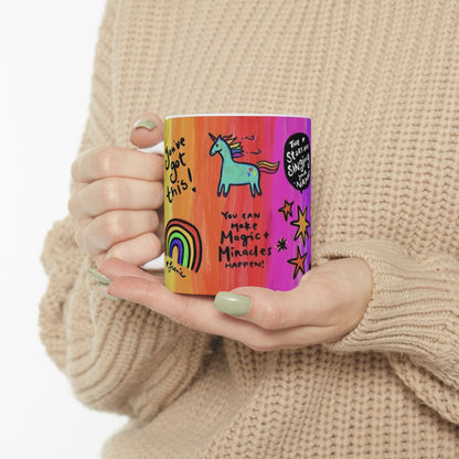 Colorful Affirmation Mug | Positive Quotes Coffee Cup | Self Love Gift | Motivational Rainbow Mug | Mental Health Gift | Cute Inspirational Mug