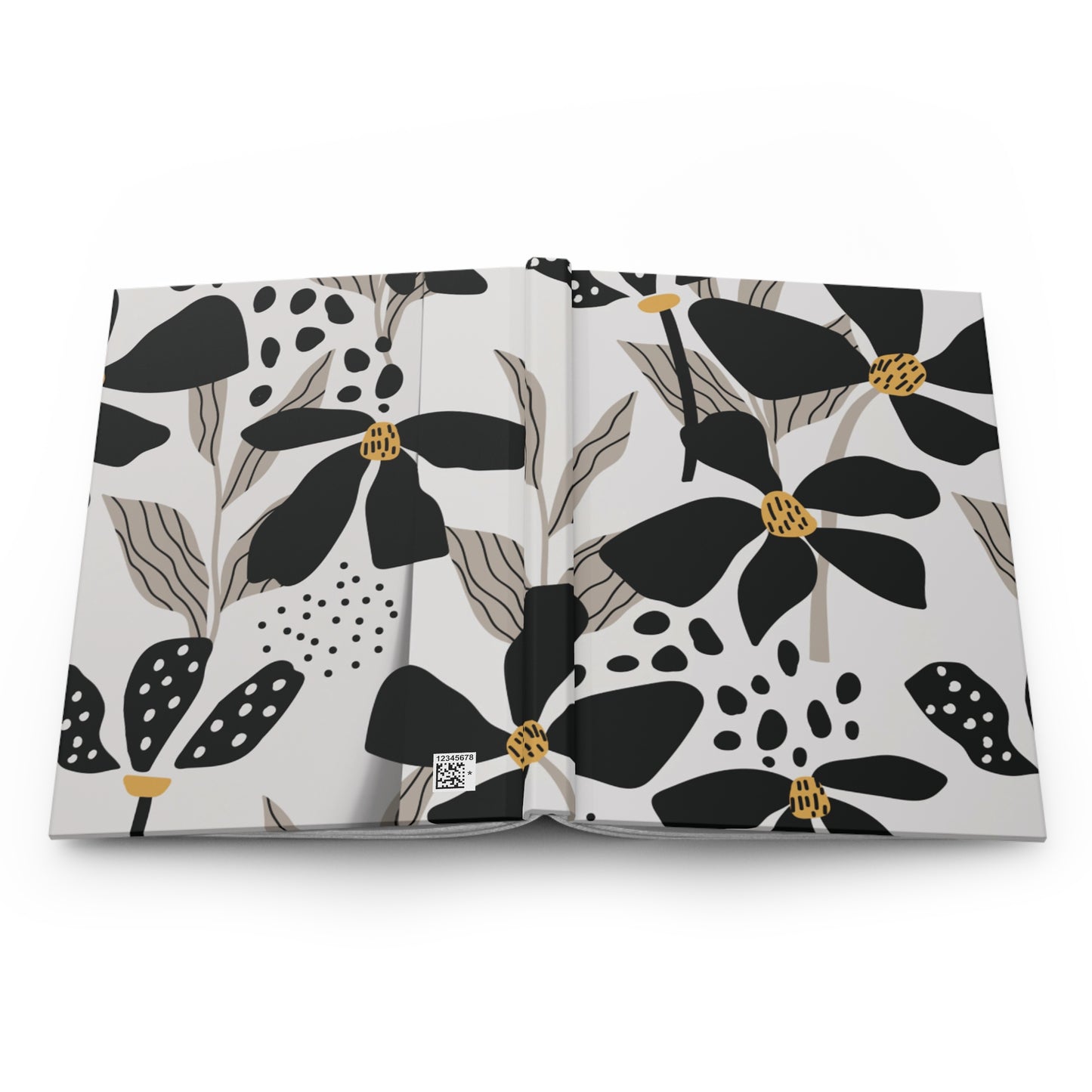 Hardcover Floral Journal Matte finish, modern notebook