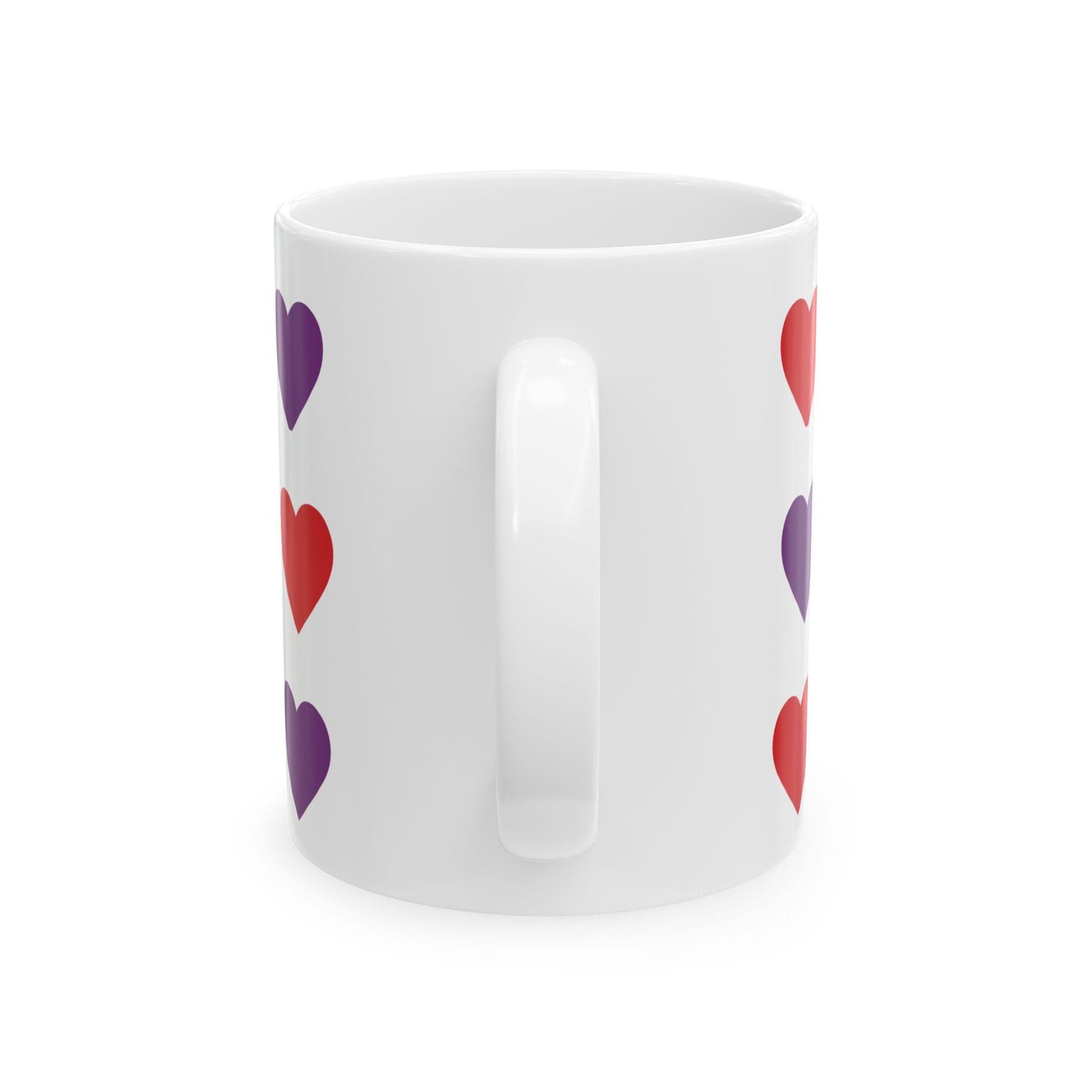 Rainbow Heart Pattern Mug | Ceramic Coffee Cup